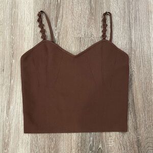NWT Bailey 44 Brown Rib Cropped Cami - Size: Large